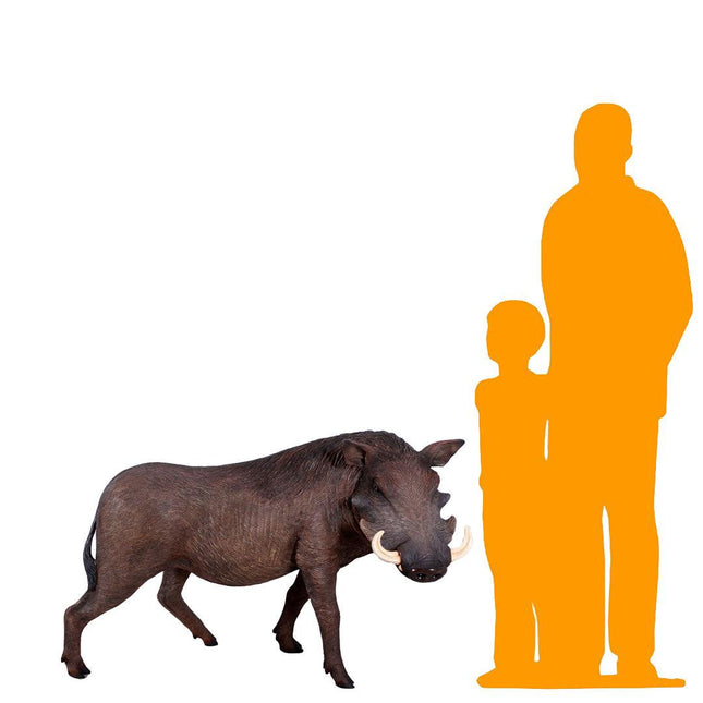 Wild African Warthog Life Size Statue