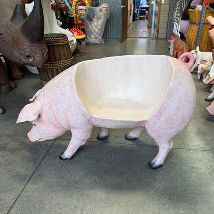 Pig Bench Life Size Statue