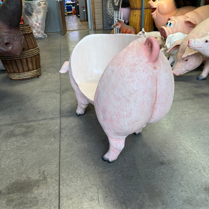 Pig Bench Life Size Statue