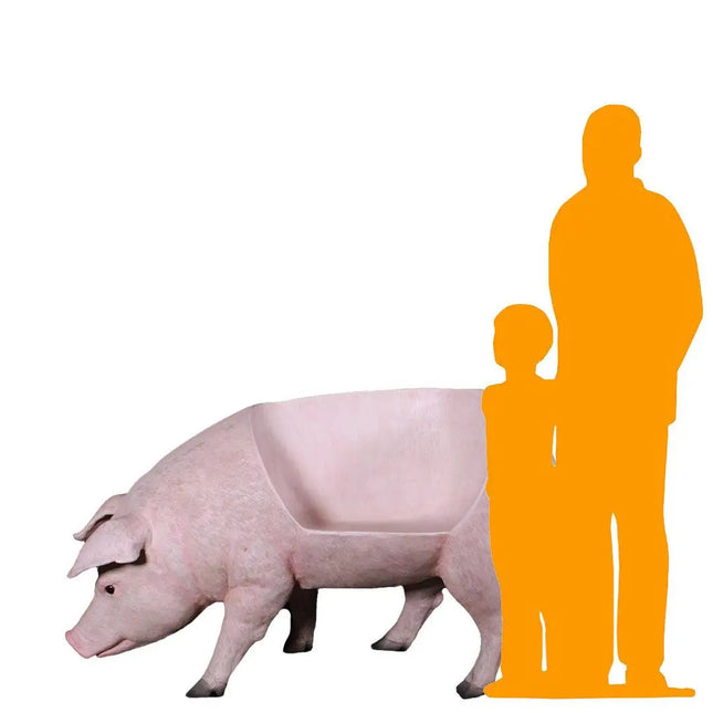 Pig Bench Life Size Statue LM Treasures - H