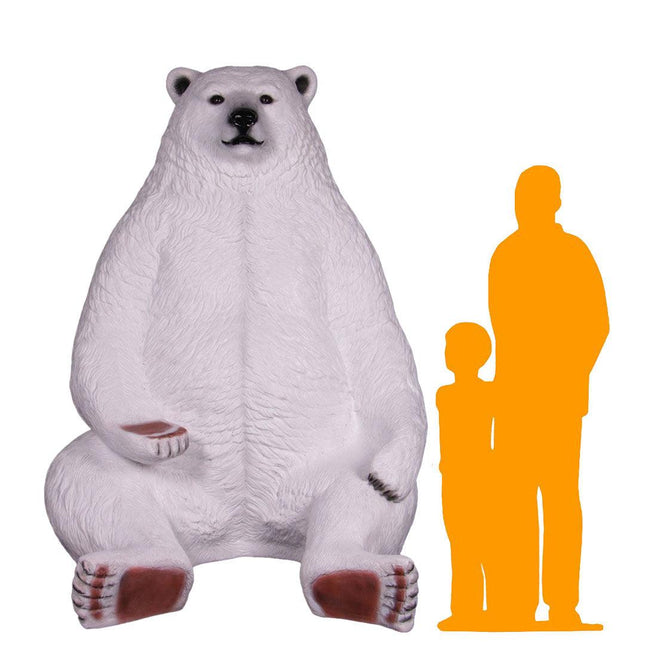 Jumbo Polar Bear Life Size Statue