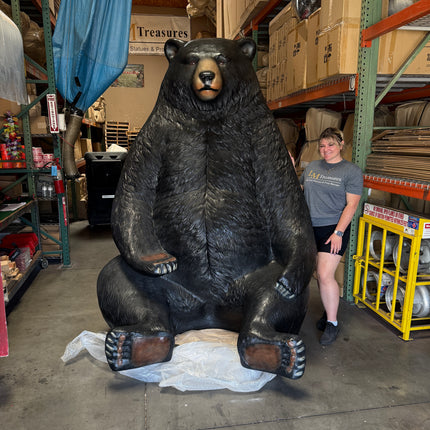 Jumbo Black Bear Life Size Statue