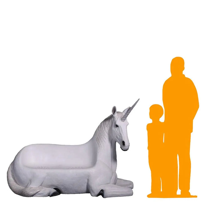 Unicorn Bench Life Size Statue LM Treasures - H