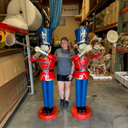 Red Trumpet Toy Soldier Life Size Christmas Statue
