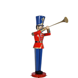 Red Trumpet Toy Soldier Life Size Christmas Statue - LM Treasures 