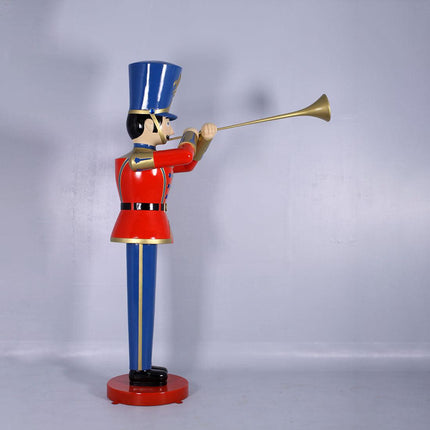 Large Red Trumpet Toy Soldier Christmas Statue