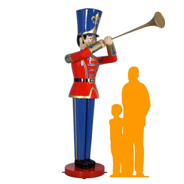 Large Red Trumpet Toy Soldier Christmas Statue LM Treasures - H