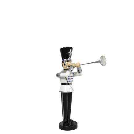 Small White Trumpet Toy Soldier Christmas Statue - LM Treasures 