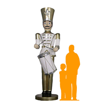 Large Gold Toy Soldier Drummer Christmas Statue - LM Treasures 