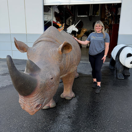 Rhinoceros Life Size Statue