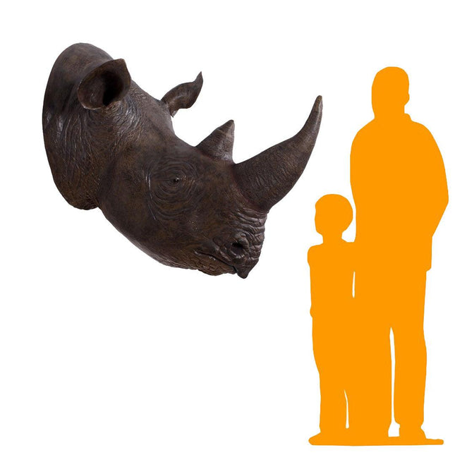 Large Rhinoceros Head Life Size Statue