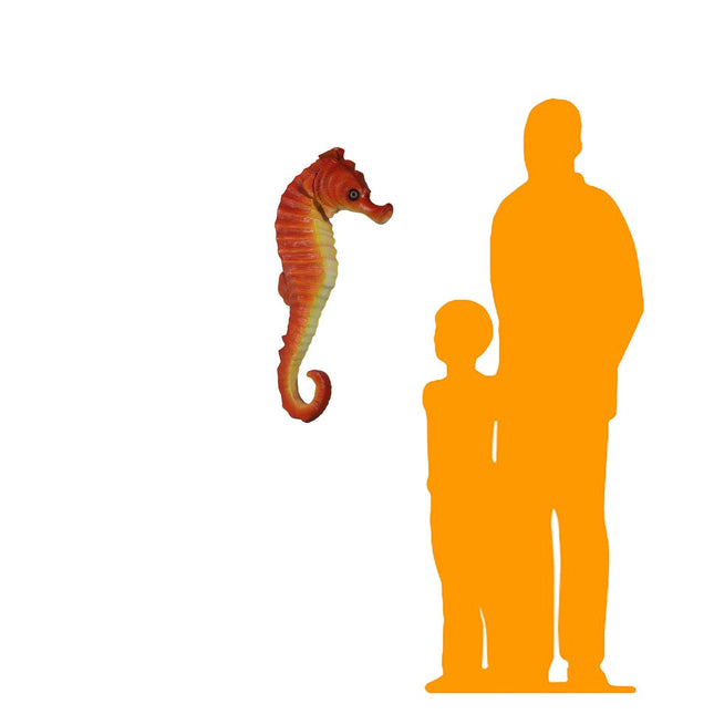 Medium Orange Seahorse Statue - LM Treasures 