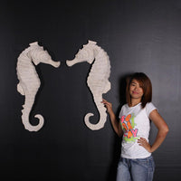 Large Stone Seahorse Set Statue