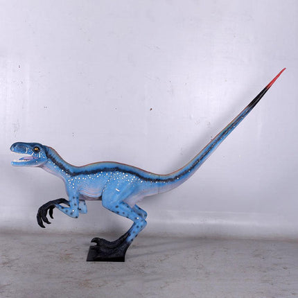 Blue Deinonychus Dinosaur Life Size Statue