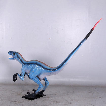 Blue Deinonychus Dinosaur Life Size Statue