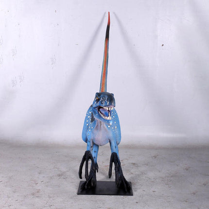 Blue Deinonychus Dinosaur Life Size Statue