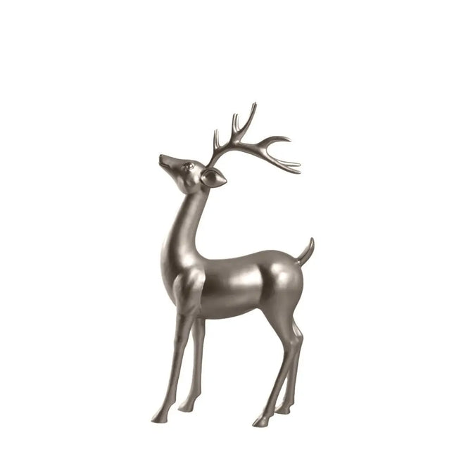 Light Gold Reindeer Standing Life Size Statue LM Treasures - H