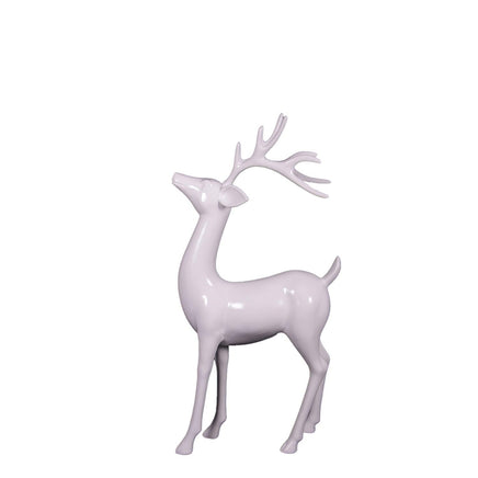 White Reindeer Standing Life Size Statue - LM Treasures 