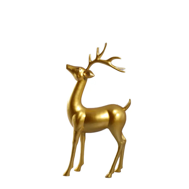 Gold Reindeer Standing Life Size Statue LM Treasures - H