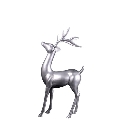 Silver Reindeer Standing Life Size Statue - LM Treasures 