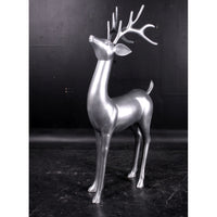 Silver Reindeer Standing Life Size Statue - LM Treasures 