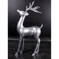 Silver Reindeer Standing Life Size Statue - LM Treasures 