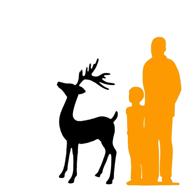 White Reindeer Standing Life Size Statue LM Treasures - H