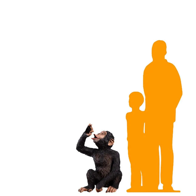 Boozy Monkey Chimpanzee Life Size Statue LM Treasures - H