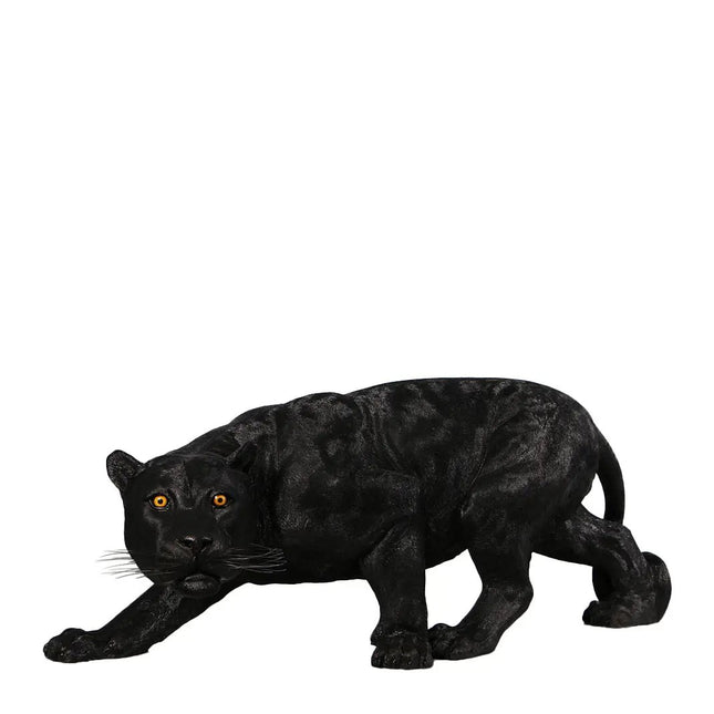 Black panther statue on a white background