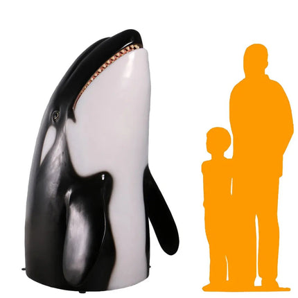 Breaching Killer Whale Orca Life Size Statue LM Treasures - H