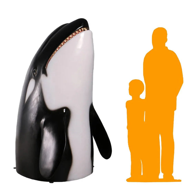 Breaching Killer Whale Orca Life Size Statue LM Treasures - H
