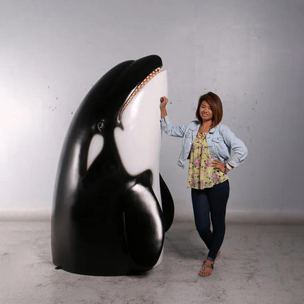 Breaching Killer Whale Orca Life Size Statue LM Treasures - H