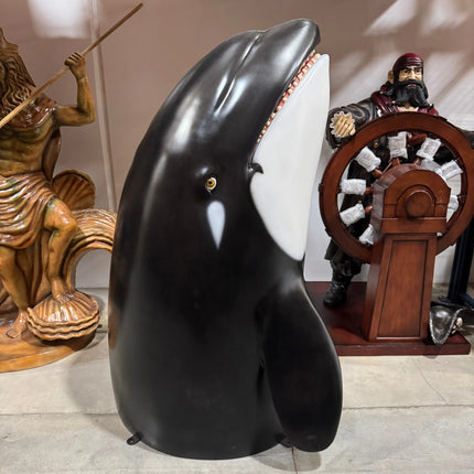 Breaching Killer Whale Orca Life Size Statue LM Treasures - H