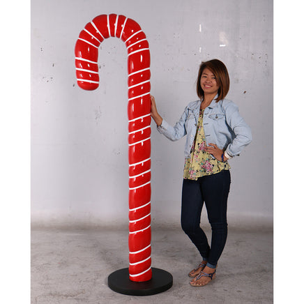 Large Red Cushion Candy Cane Statue - LM Treasures 