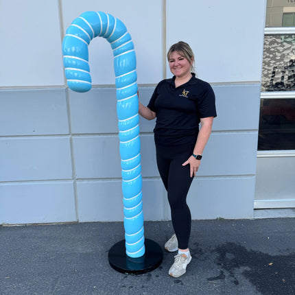 Large Blue Cushion Candy Cane Statue LM Treasures - H