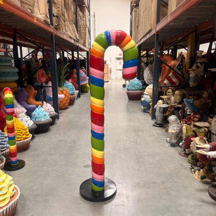 Large Rainbow Cushion Candy Cane Statue LM Treasures - H