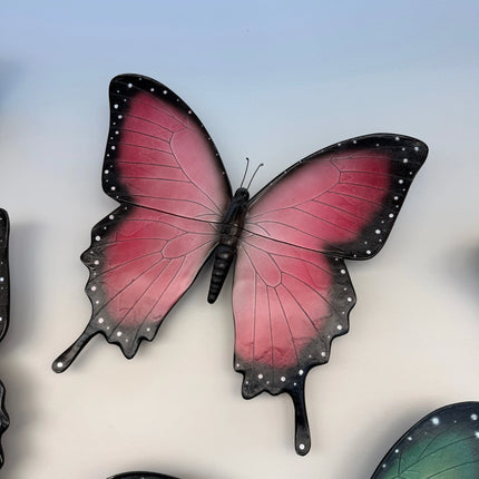 Pink Butterfly Insect Wall Decor Statue LM Treasures - H