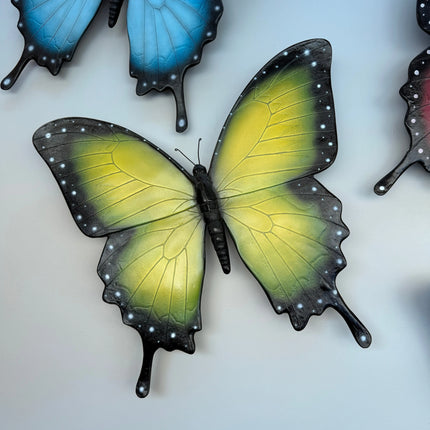 Yellow Butterfly Insect Wall Decor Statue LM Treasures - H