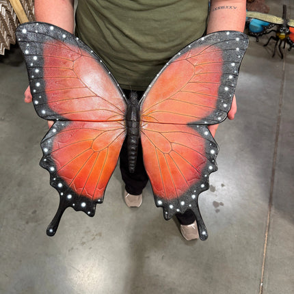 Orange Butterfly Insect Wall Decor Statue LM Treasures - H