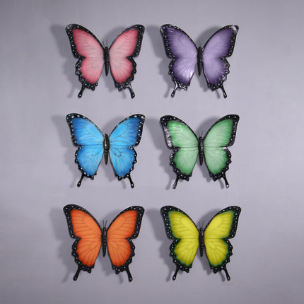 Orange Butterfly Insect Wall Decor Statue