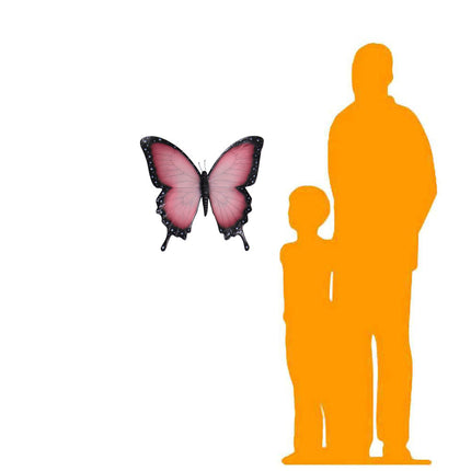 Pink Butterfly Insect Wall Decor Statue