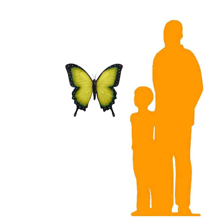 Yellow Butterfly Insect Wall Decor Statue