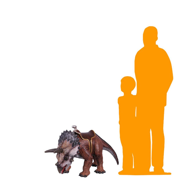 Baby Triceratops Dinosaur With Saddle Statue - LM Treasures 