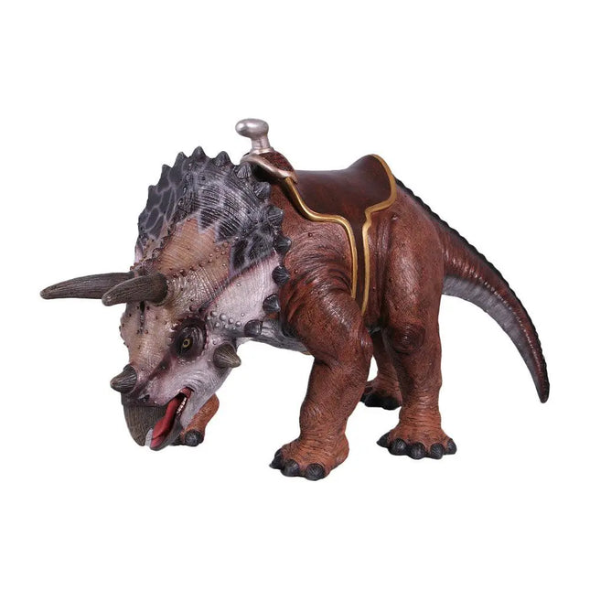Baby Triceratops Dinosaur With Saddle Statue LM Treasures - H