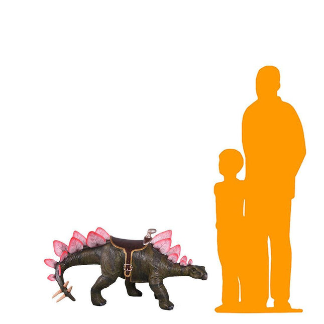 Baby Definitive Stegosaurus Dinosaur With Saddle Statue