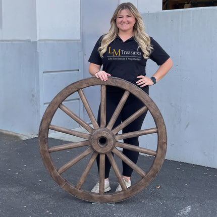 Western Wagon Wheel Resin Statue