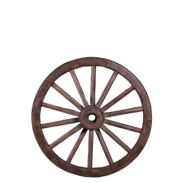 Western Wagon Wheel Resin Statue