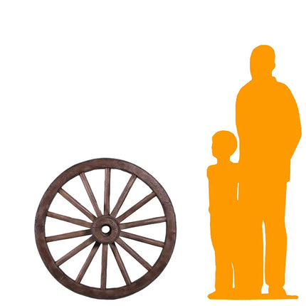 Western Wagon Wheel Resin Statue