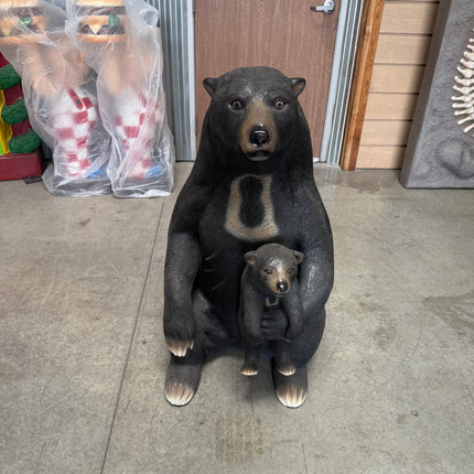Sun Bear with Cub Life Size Statue
