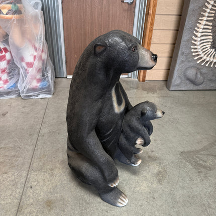 Sun Bear with Cub Life Size Statue